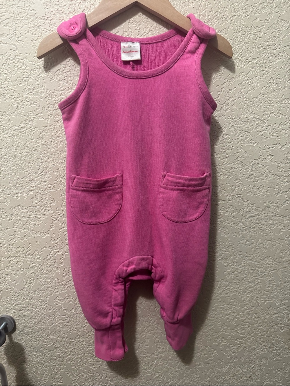 Hanna Andersson Pink Sleeveless One-Piece Romper